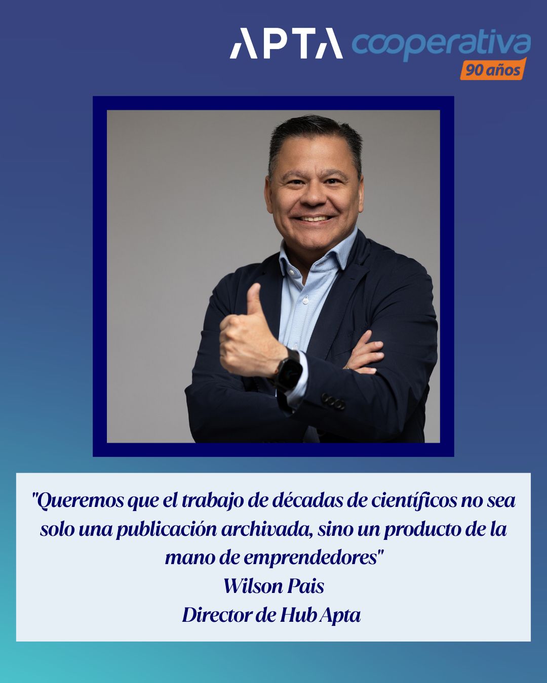 Wilson Pais, director de Hub APTA, en entrevista con Cooperativa sobre ciencia y emprendimiento en Chile